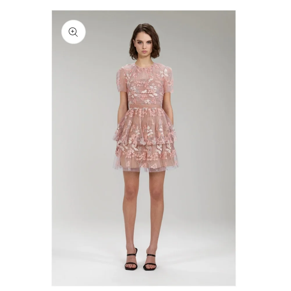 Self-Portrait Pink Tulle Minidress Size 6 - Picture 1 of 4